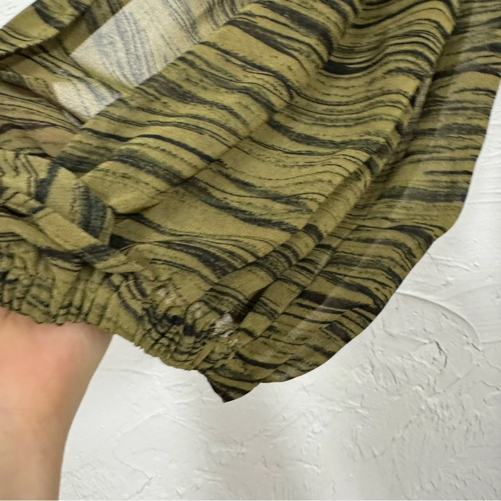 Chelsea 28 Green Split Long Sleeve Tiered Maxi Dress Women’s XL Fall Flowy Boho - Image 8