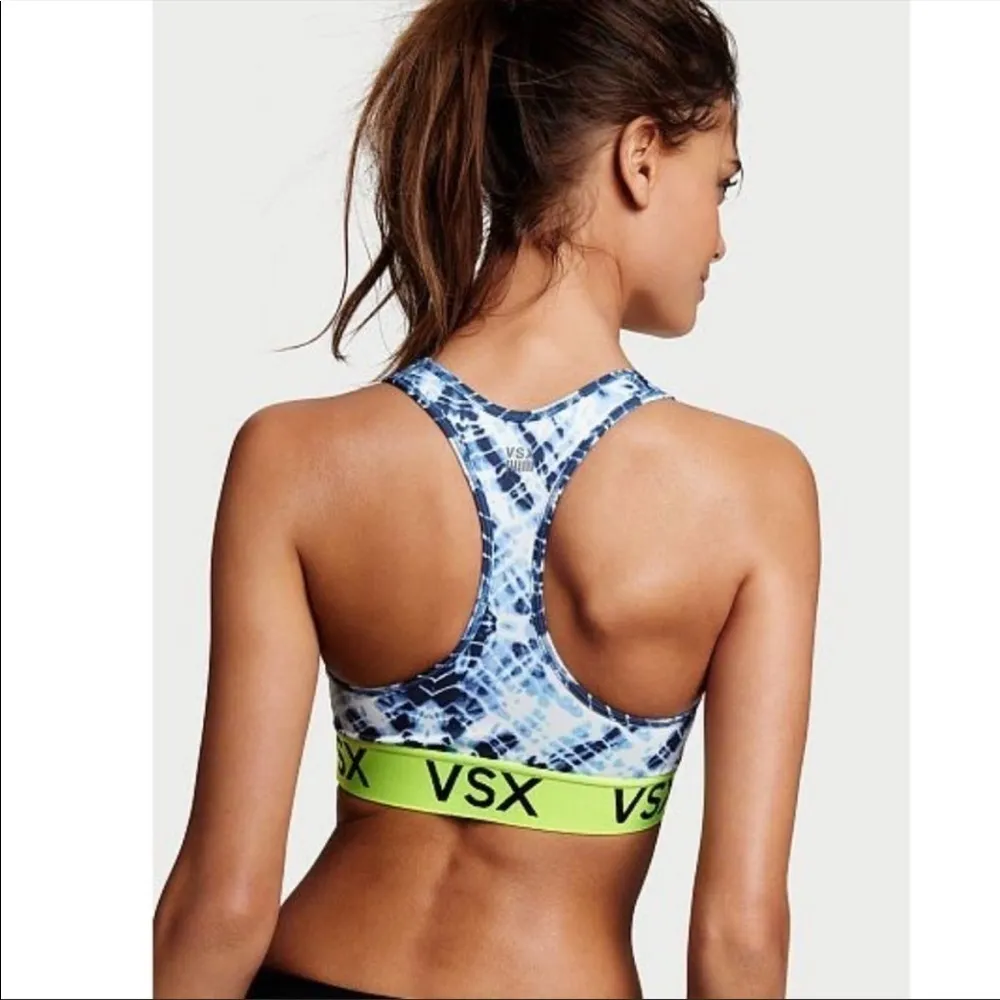 Victoria’s Secret Blue Tie Dye Neon Sports Bra - Image 2