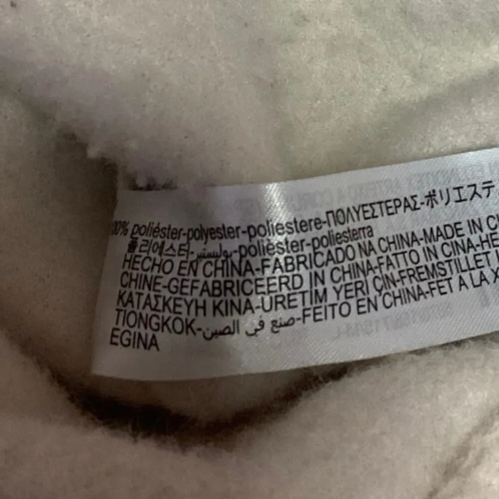 Zara White Fleece Textured Snap Button Up Oversized Bomber Coat Jacket Size M/L - Image 10