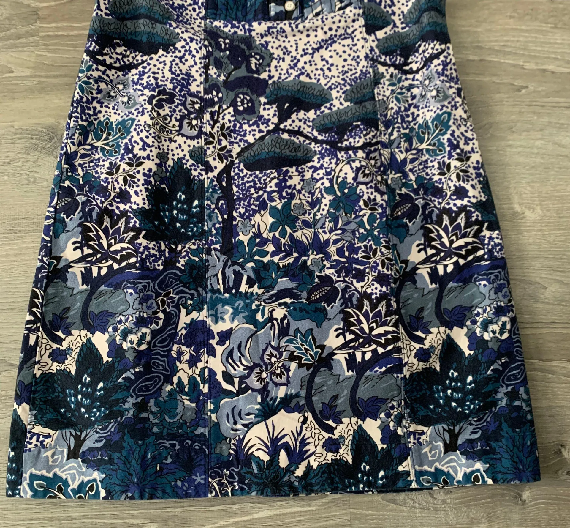 NWT  by Anthropologie Dark Blue Floral Cotton Mini Summer Dress Size 10 - Image 3