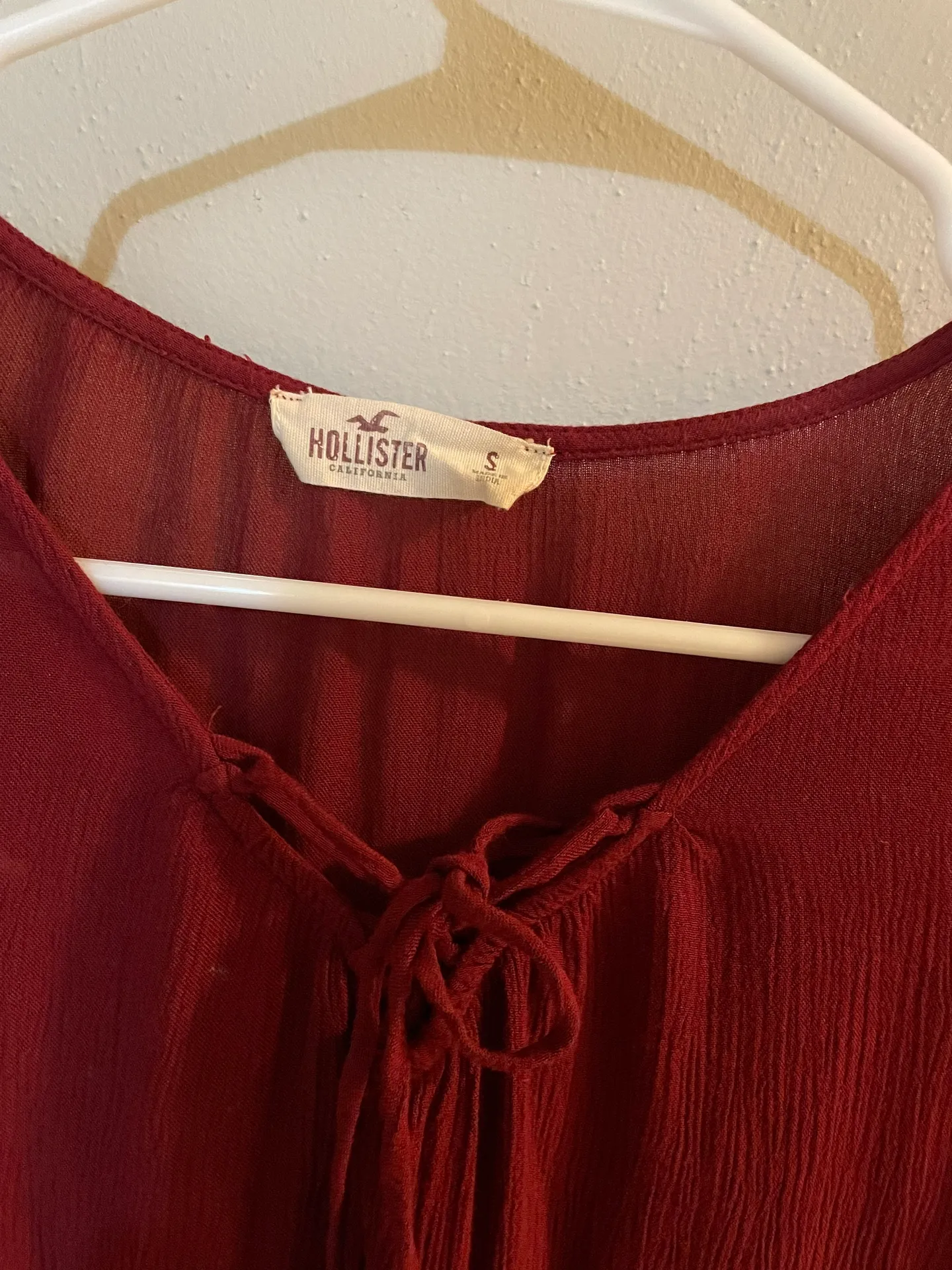 Red  Long Sleeve Blouse - Image 3