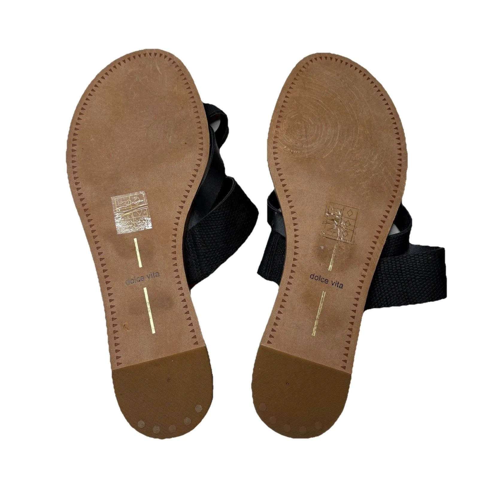 Dolce Vita Black Paddy Vegan Leather Sandals women's size 10 - Image 5