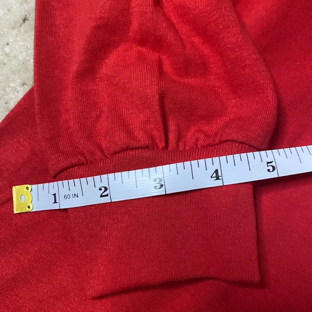 Green Christmas Trees Graphic Holiday Long Sleeve Red Shirt Size Large - Image 7