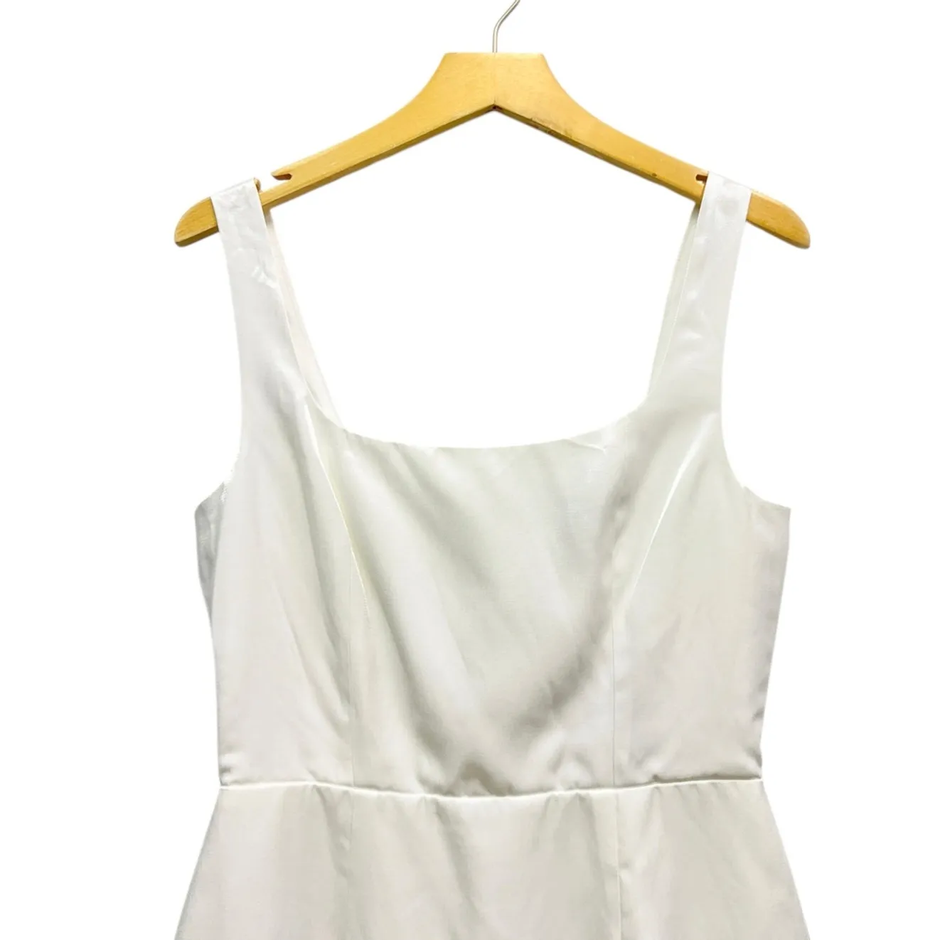 Lulus Gorgeous Aesthetic Ivory Taffeta Sleeveless Mini Dress size Medium NWT White - Image 4