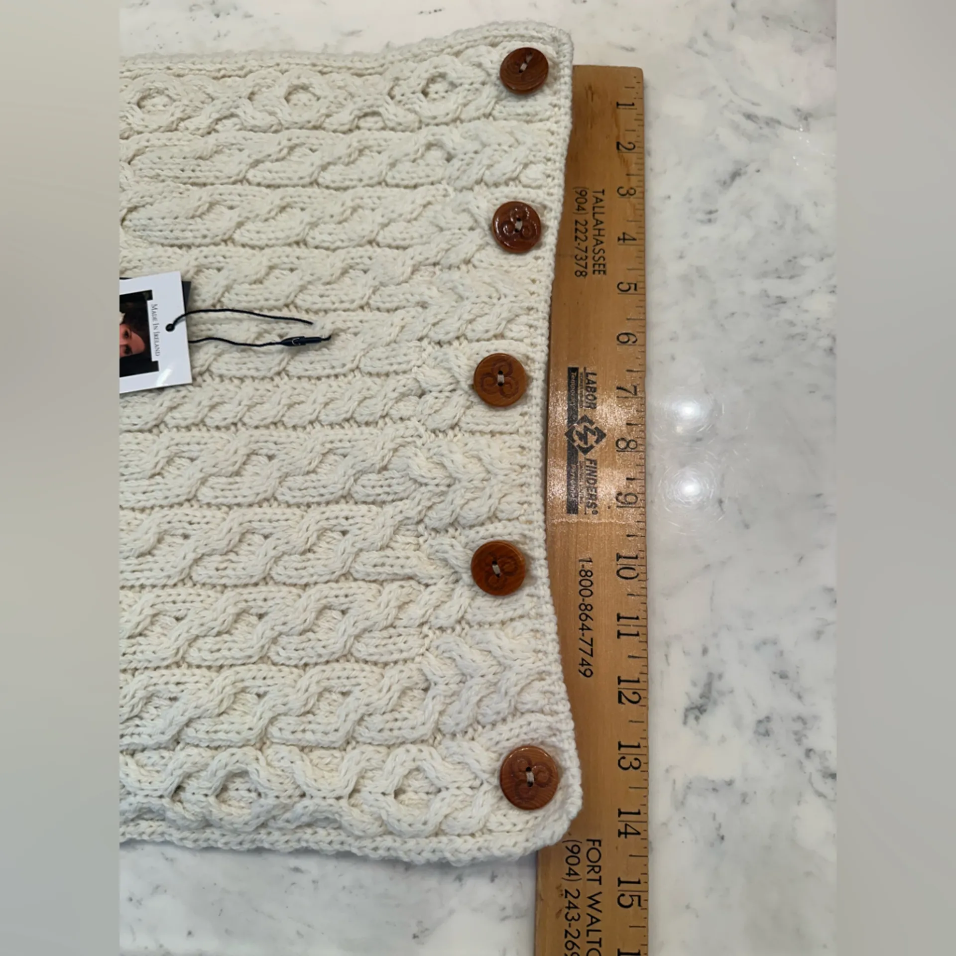 Aran Woollen Mills Women’s Infinity Scarf 100% Merino Wool Ireland Ivory New - Image 6