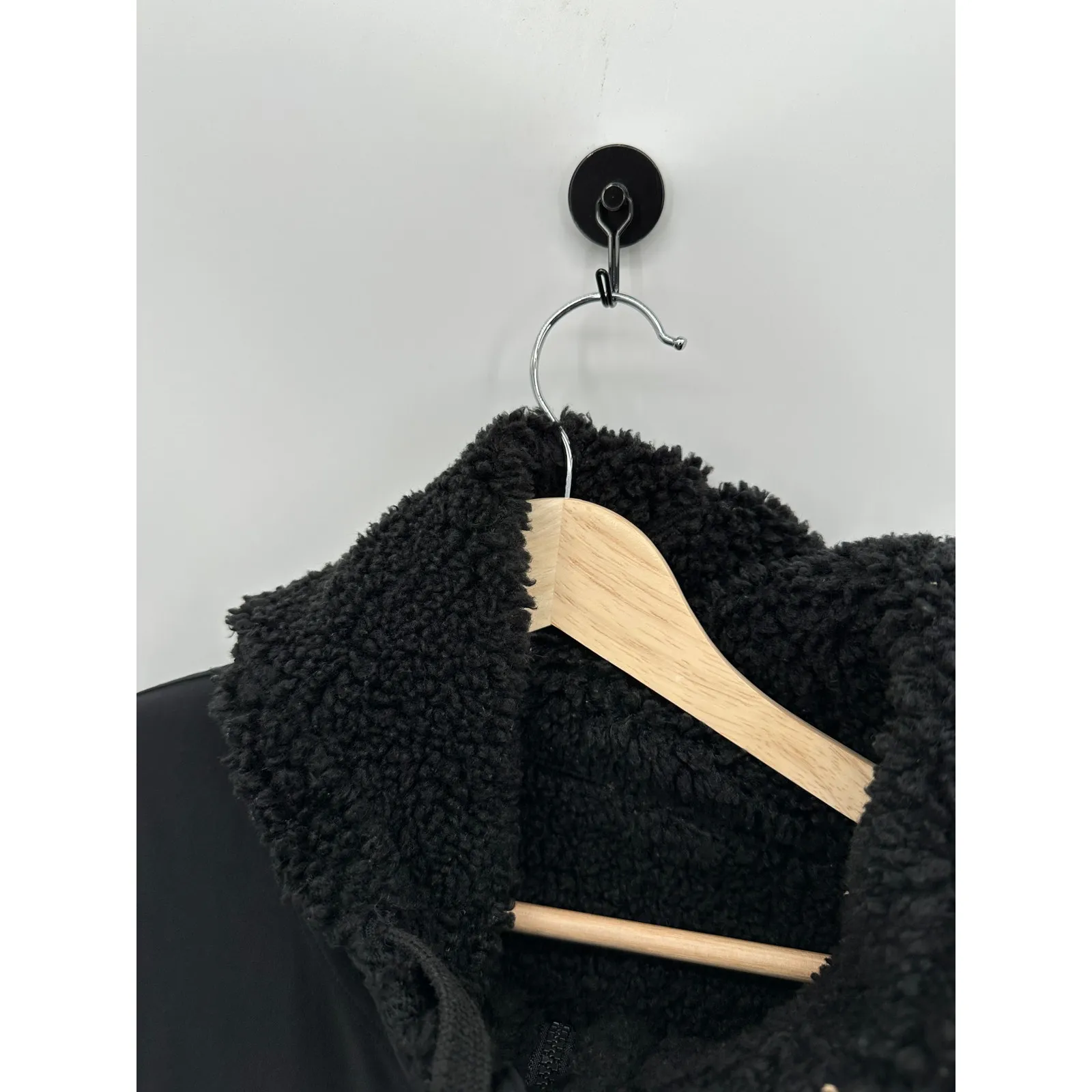 Lululemon Reversible Fleece Jacket Women Size 8 Black Full Zip‎ Sherpa Lined - Image 6