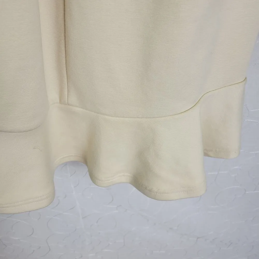 OS LAB Womens Jacket Size Small Cream Collared Long Sleeve Flare Cardigan - Image 3