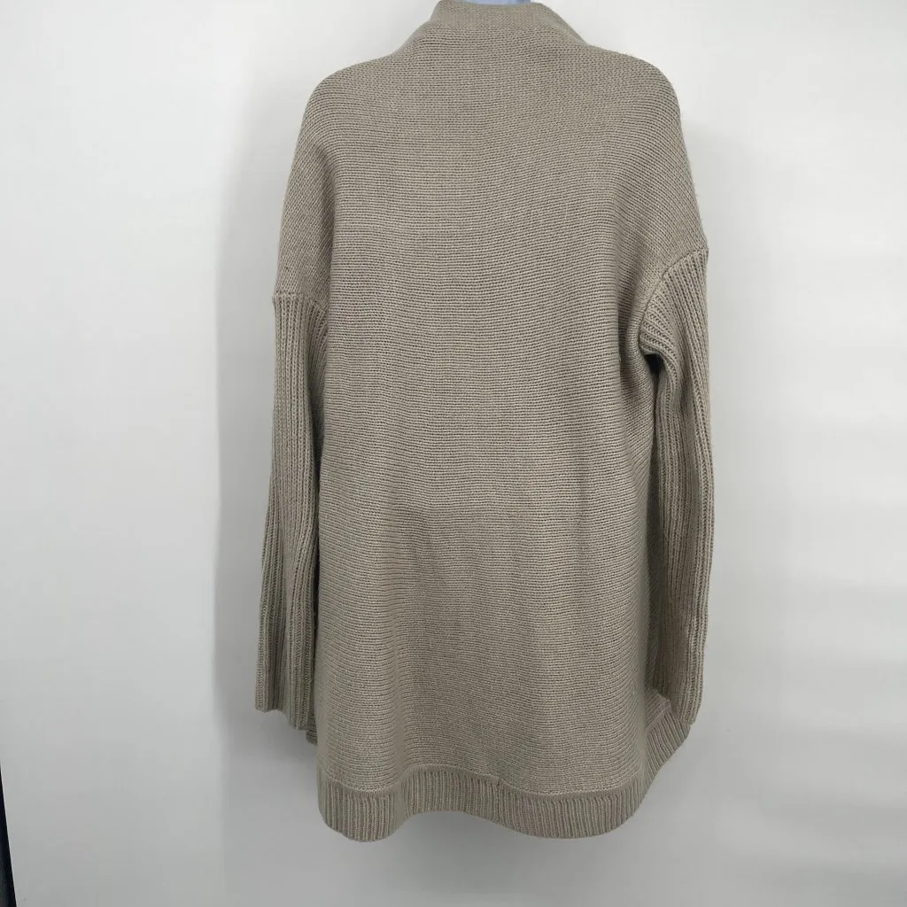 BB Dakota Chunky Knit Open Front Shawl Collar High Low Cardigan Sweater Top - Image 2