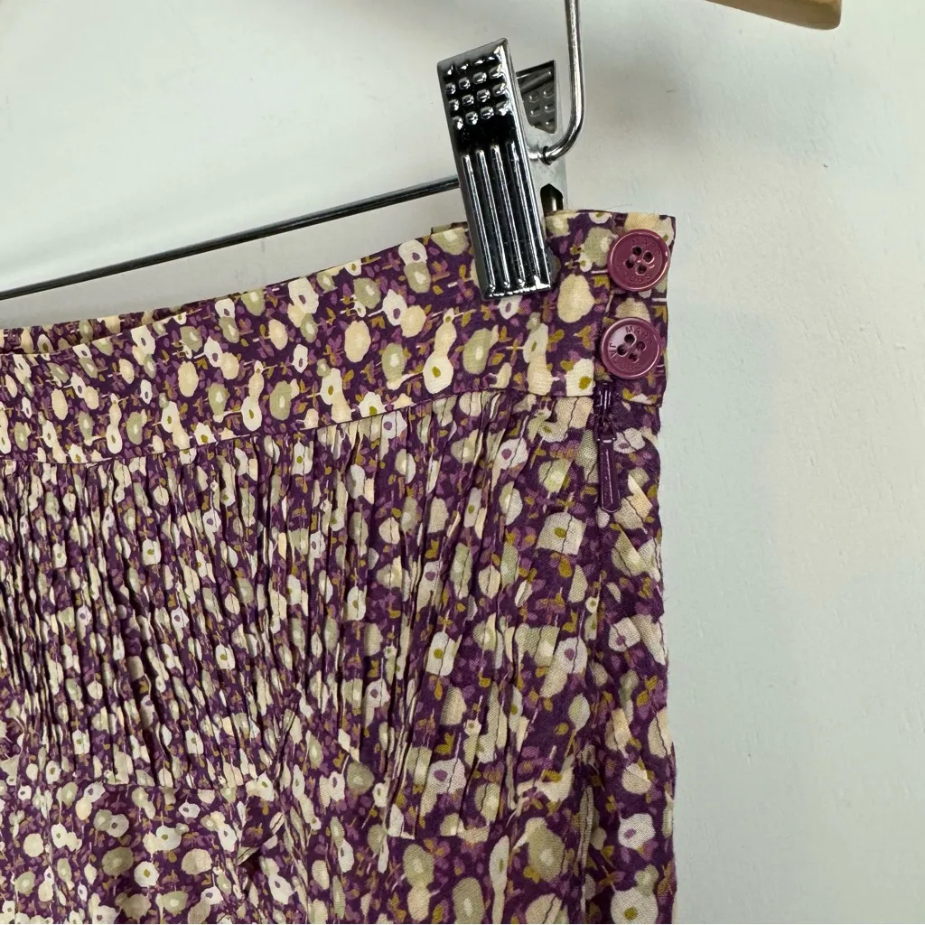 Marc Jacobs Floral Ruffle Tiered Midi Skirt Sz 2 High Low Cotton Asymmetric - Image 5