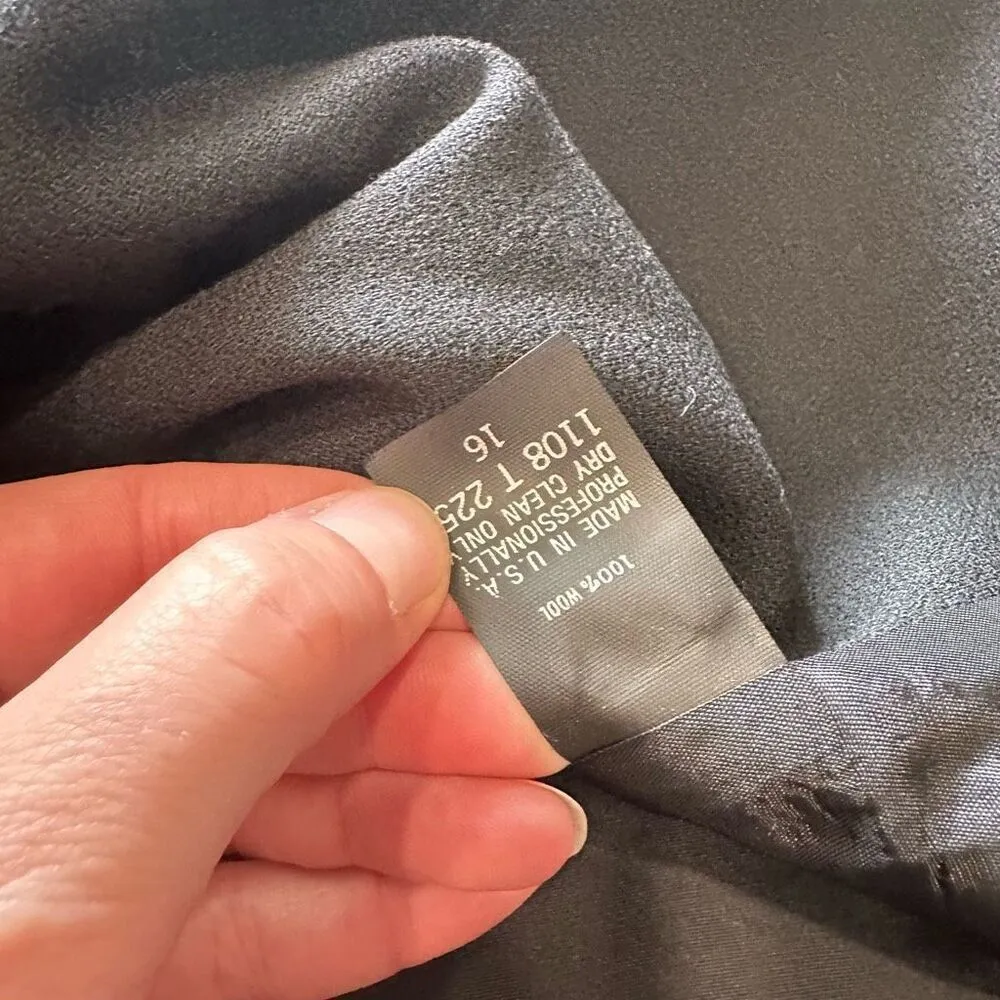 NWT Deadstock Vintage 80s Talbots Women's‎ Wool Two Button Blazer Black Size 16 - Image 9