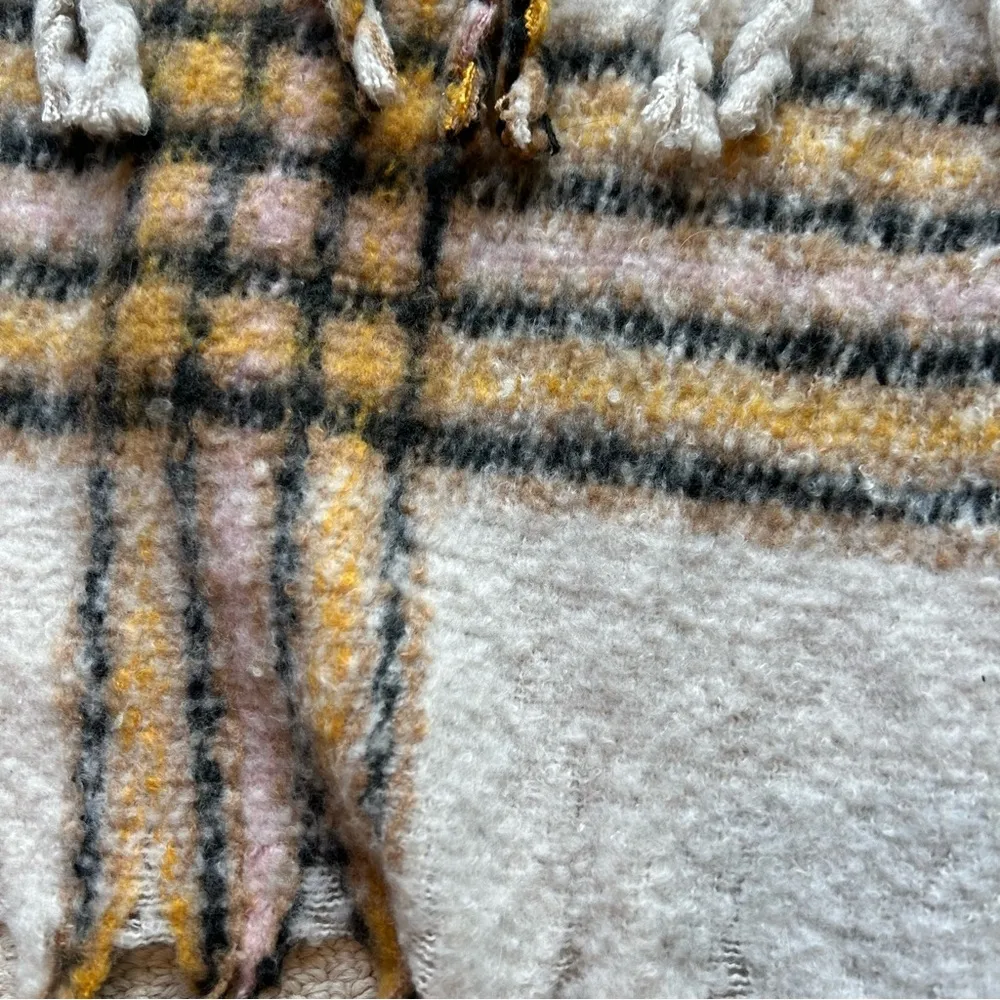 Steve Madden Plaid Fringe Trim Blanket Scarf - Image 5