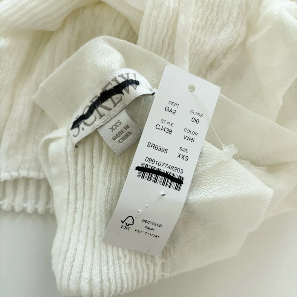 NWT J. Crew Sheer Ruffle-trim Tank Top Sequin Embellishments White - Image 7