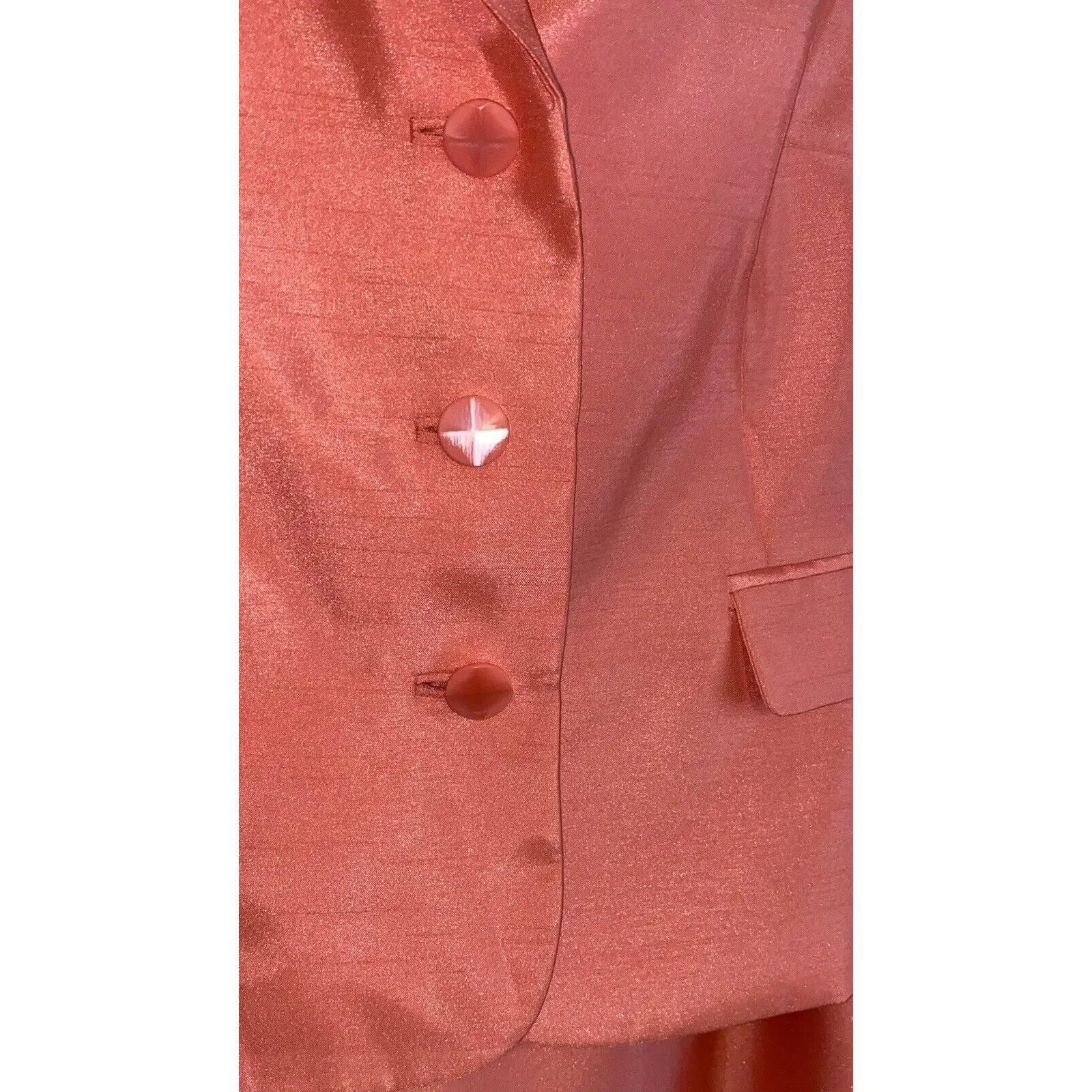 John Mayer Collection Women's Sz 10 2pc Coral Blazer & Dress Suit Outfit - Image 12