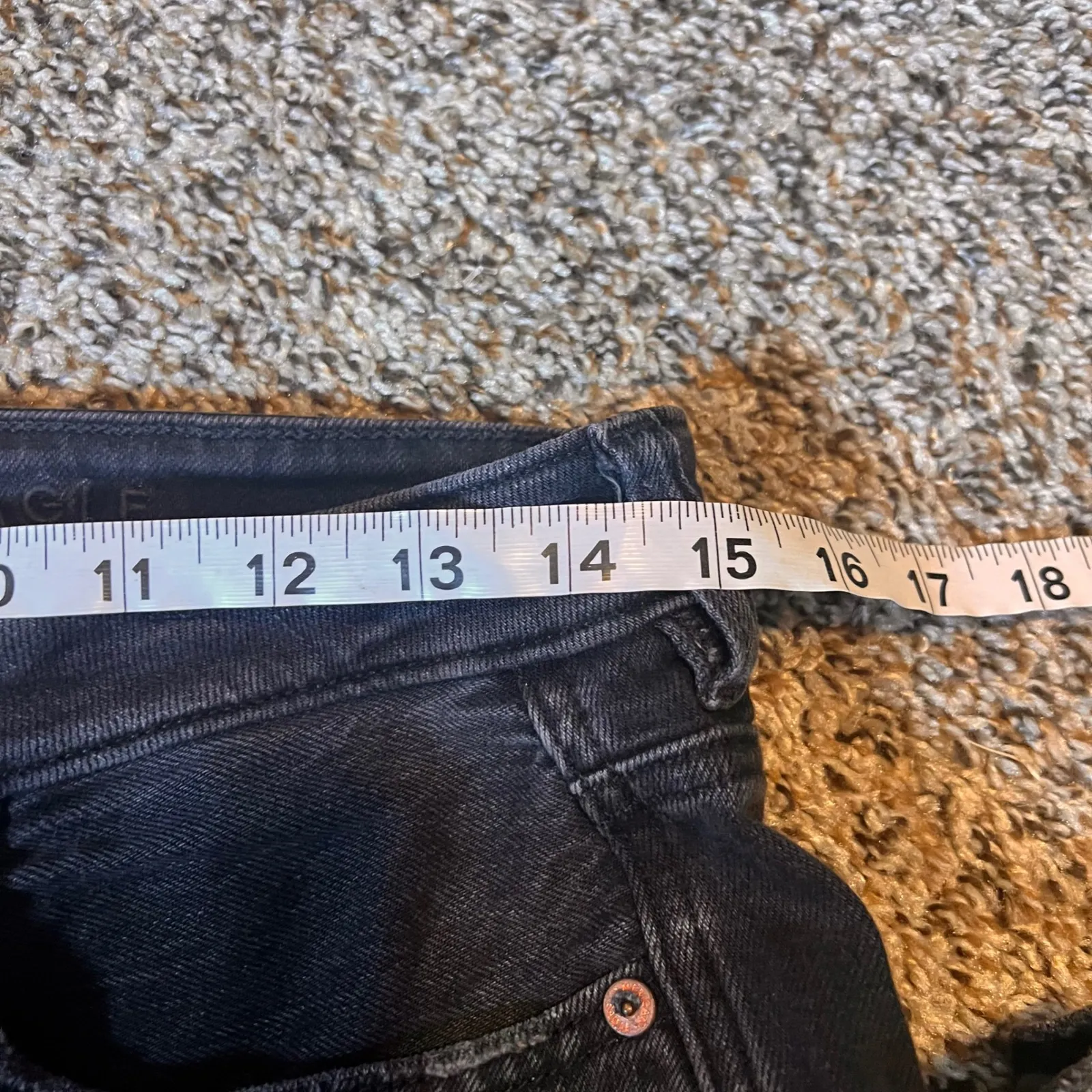 American Eagle Outfitters Mom Jean Blk Distress Ripped High Waisted Regular Fit - Image 5