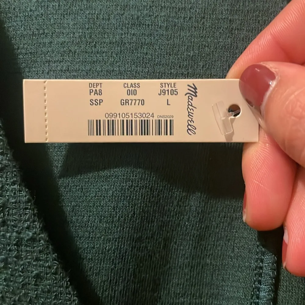 Madewell Texture & Thread Wrap Top size Large in Forest Green - Image 4