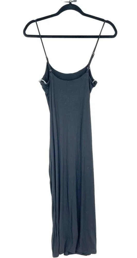 Lulus Women's Black Spaghetti Strap Watch the Sunset Black Midi Dress Small - Image 3