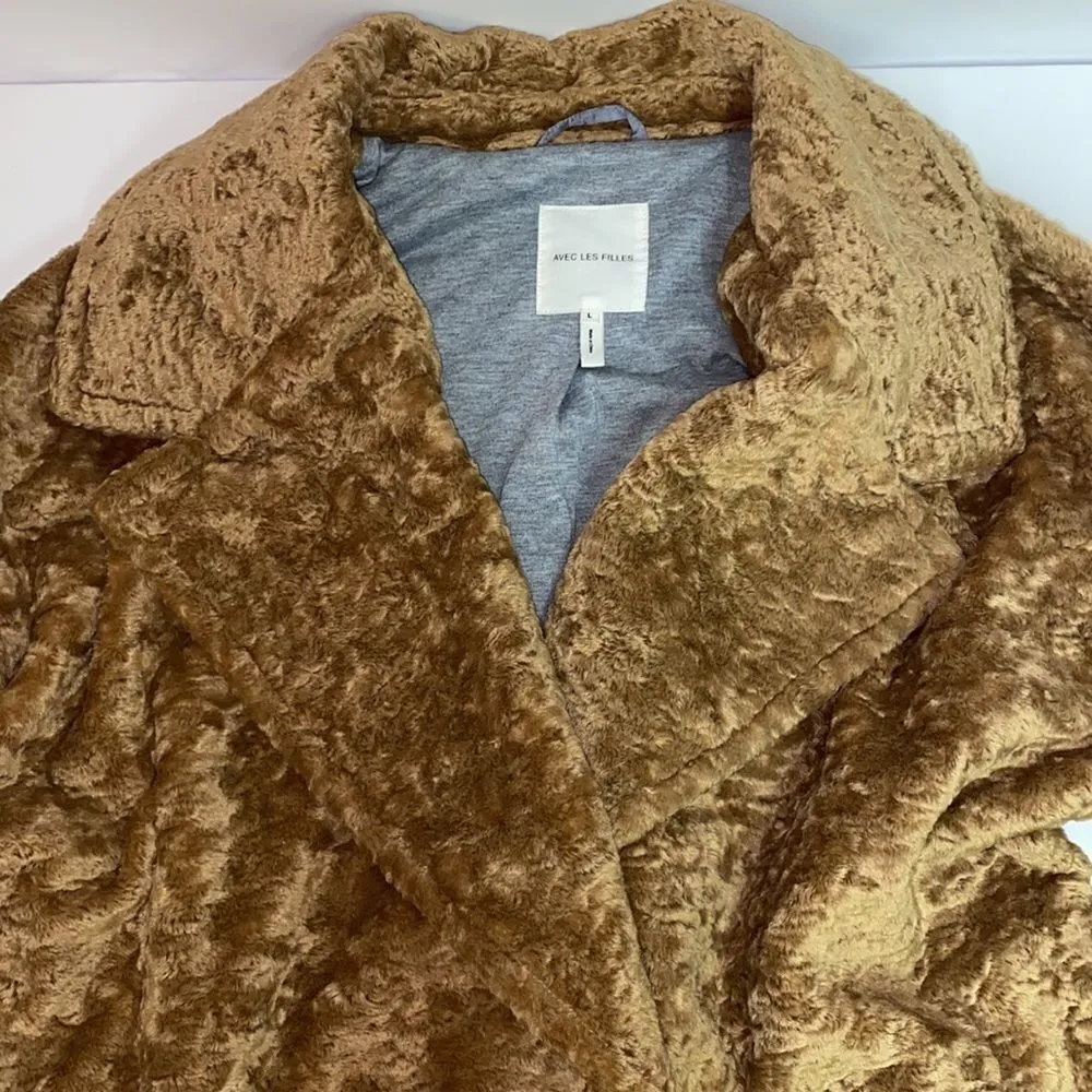 Avec Les Filles‎ Faux Sherpa Teddy Cocoon Coat Size Large NWOT - Image 7