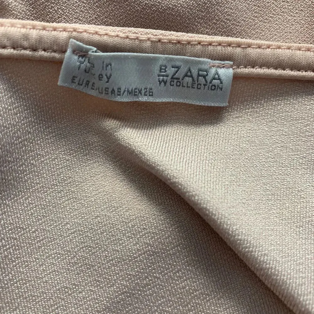 Zara Dress Off the Shoulder Sleeveless Pullover with Frill Light Pink Size Small - Image 9