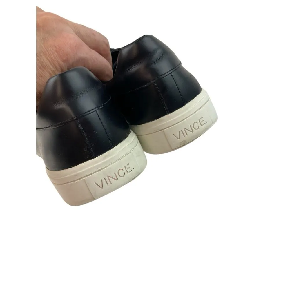 *Vince Bale Leather Sneakers Womens Size 6 Black Lace Up Designer Quiet Luxury - Image 6