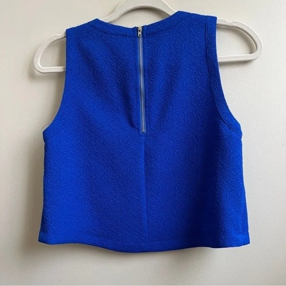 Royal Blue textured crop top XS - Image 3
