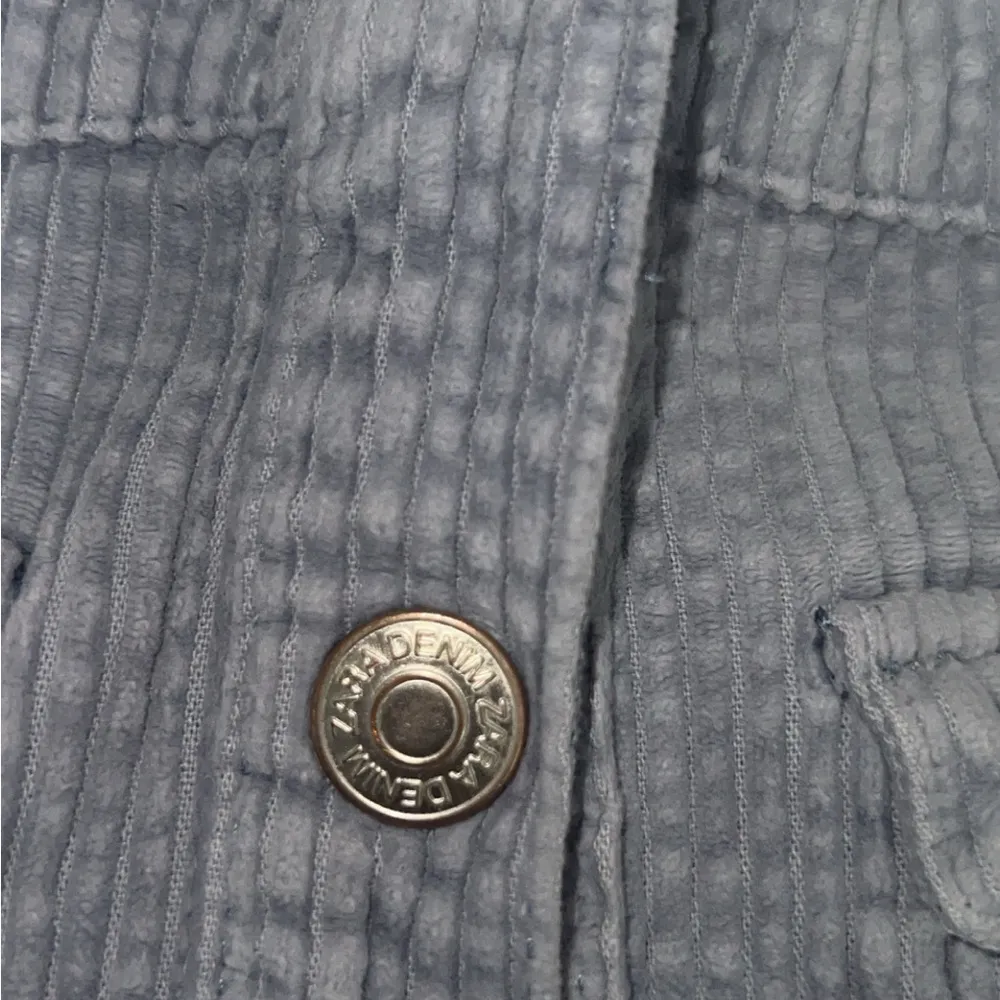 Zara light blue corduroy ribbed Denim jacket - Image 5