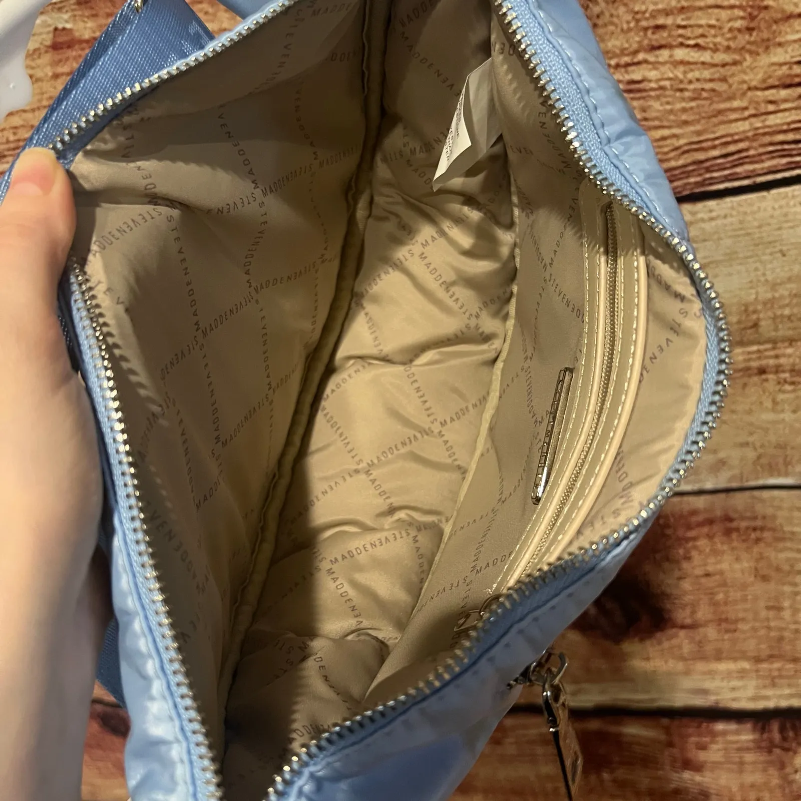 Steve Madden Sling Bag Belt Bag Crossbody Purse Light Blue 12x6.5 - Image 3