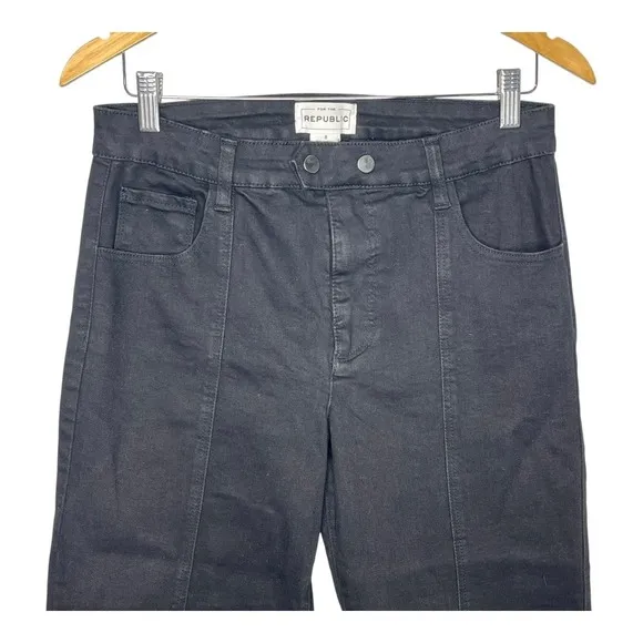 For the Republic Wide Leg Jeans High Rise Zipper Ankle‎ Black Women Size 8 - Image 3