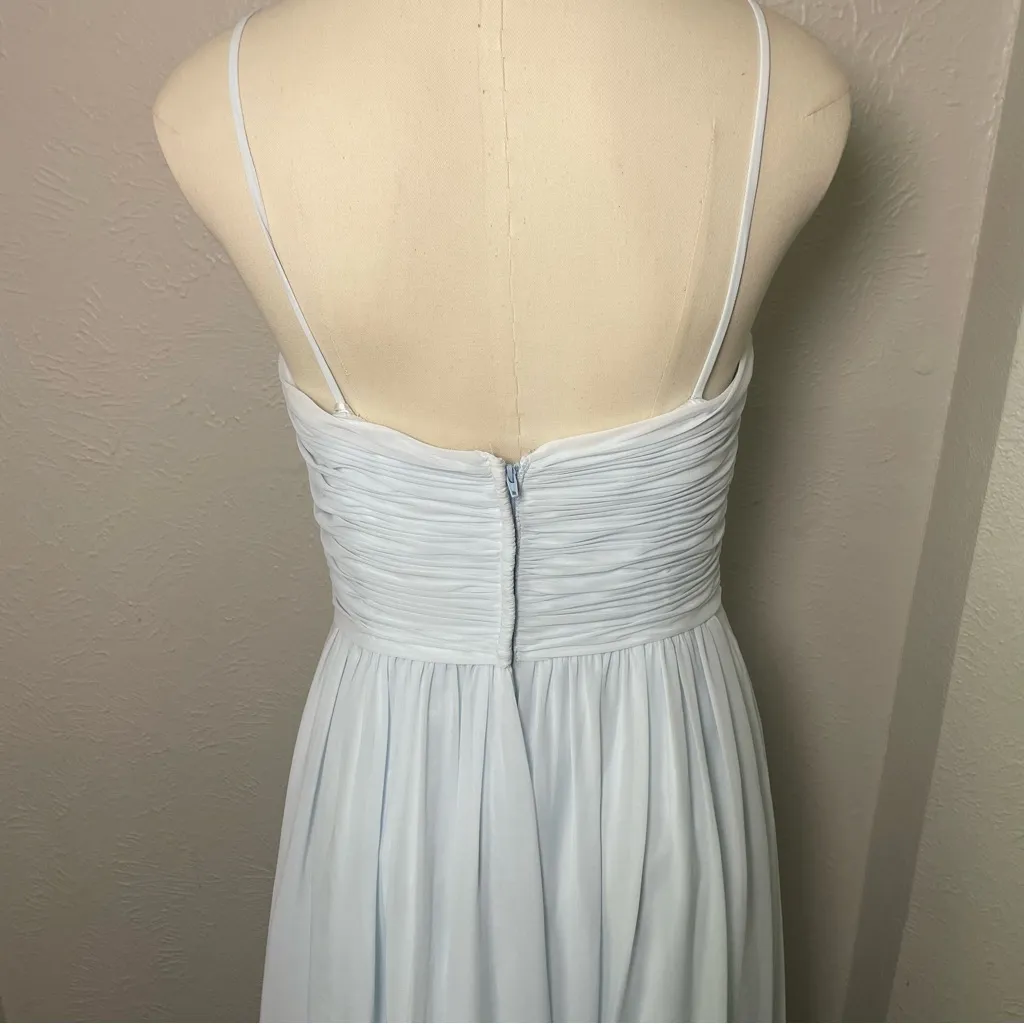 Wtoo‎ by Watters Strapless Ruched Chiffon Gown Light Blue Size 8 NWT - Image 4