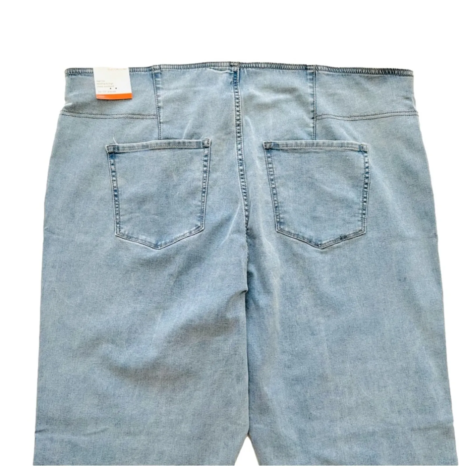 Knox Rose Woman Jeans Light Blue High Rise Relaxed Fit Flare Leg Plus Size 24 - Image 7