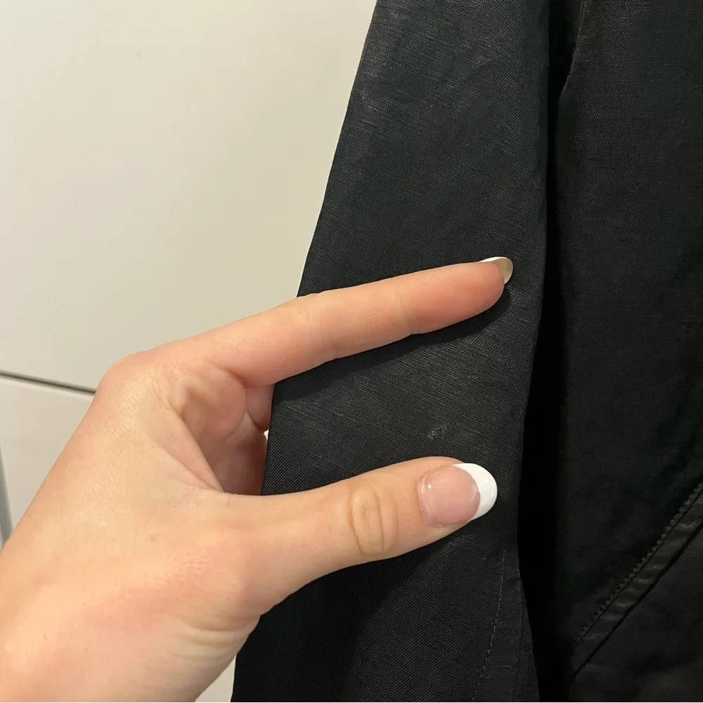 Vince Linen Blend Black Bomber Jacket - Image 10