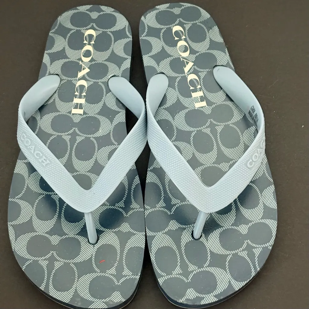 Coach Navy Flip Flops Sandals 8 - Image 4
