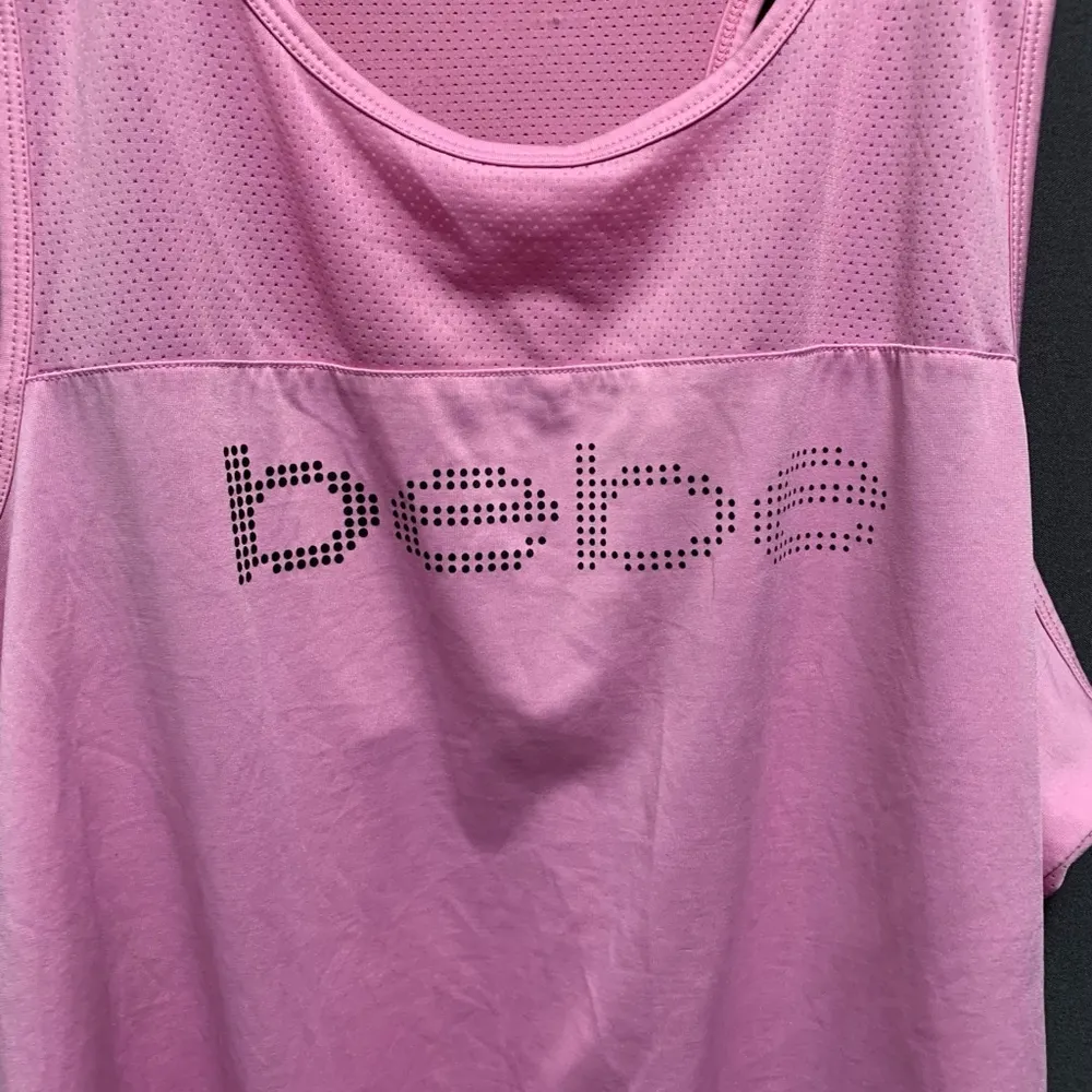 B23-Women's Bebe Sport Tank Top XL Pink Sleeveless Activewear - Image 3