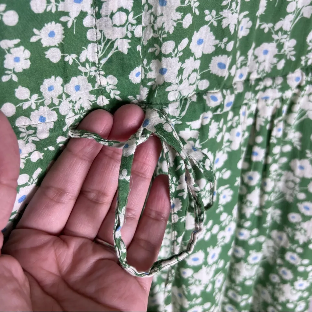 Trovata Sylvie Midi Green Floral Dress Sz M Size M - Image 4