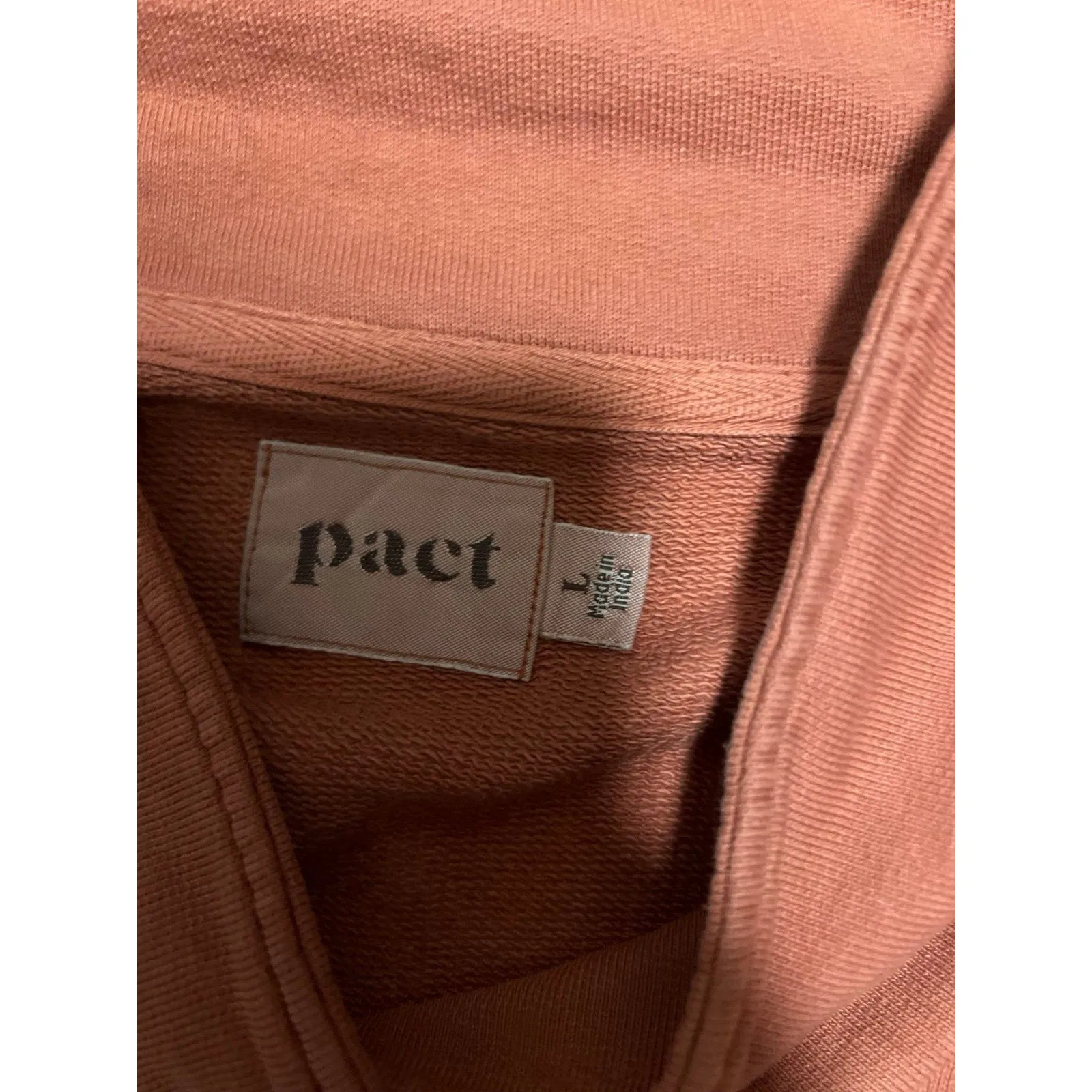 Pact Women Pink Organic Cotton Funnel Neck Drawstring Hem sweatshirt - Image 3