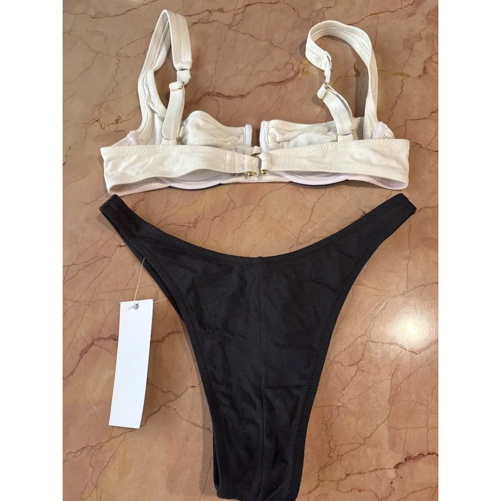 Ronny Kobo x Reina Olga Brigitte Bikini Set in Black 1/Small Womens Swimsuit - Image 6