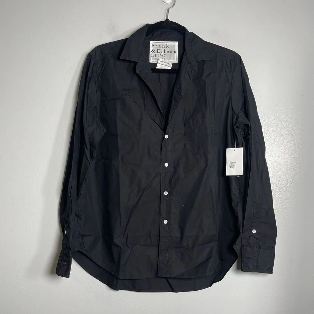 FRANK & EILEEN Eileen Button Down Shirt XS Black NEW Minimalist Cotton Classic - Image 2