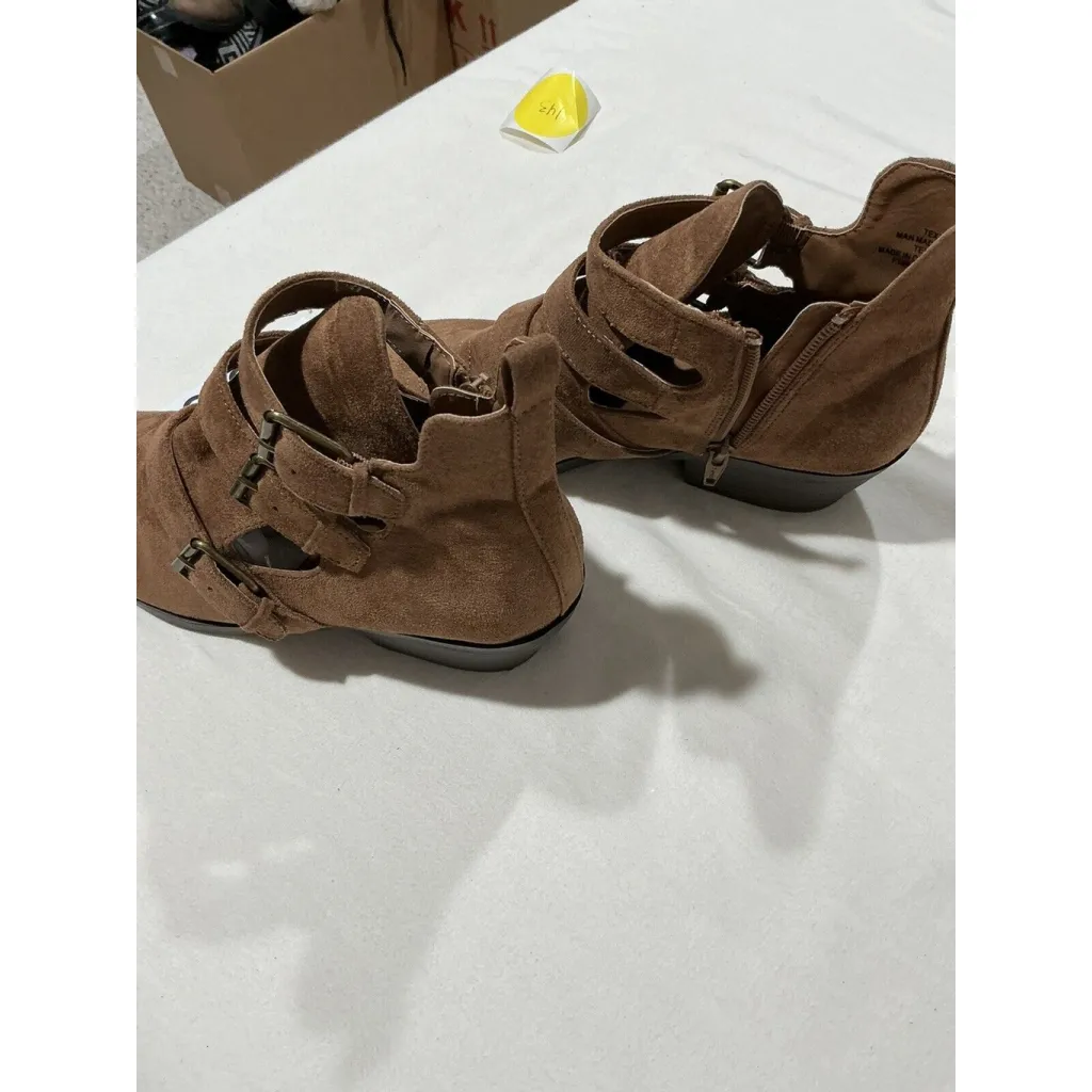 Woman’s Universal Thread Kelsey Faux Suede Side Zip Triple Buckle 9.5 Bootie - Image 3