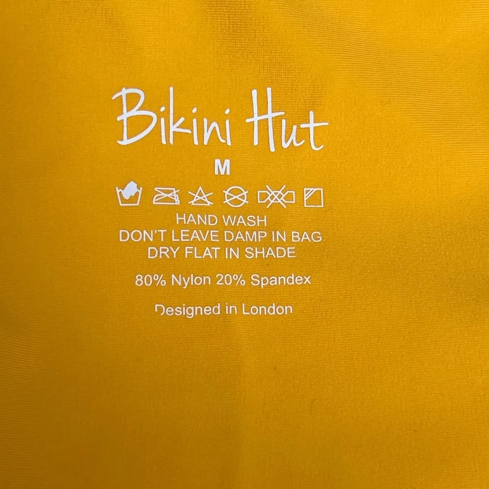 Bikini Hut Mustard Yellow Swimsuit Size M - Image 2