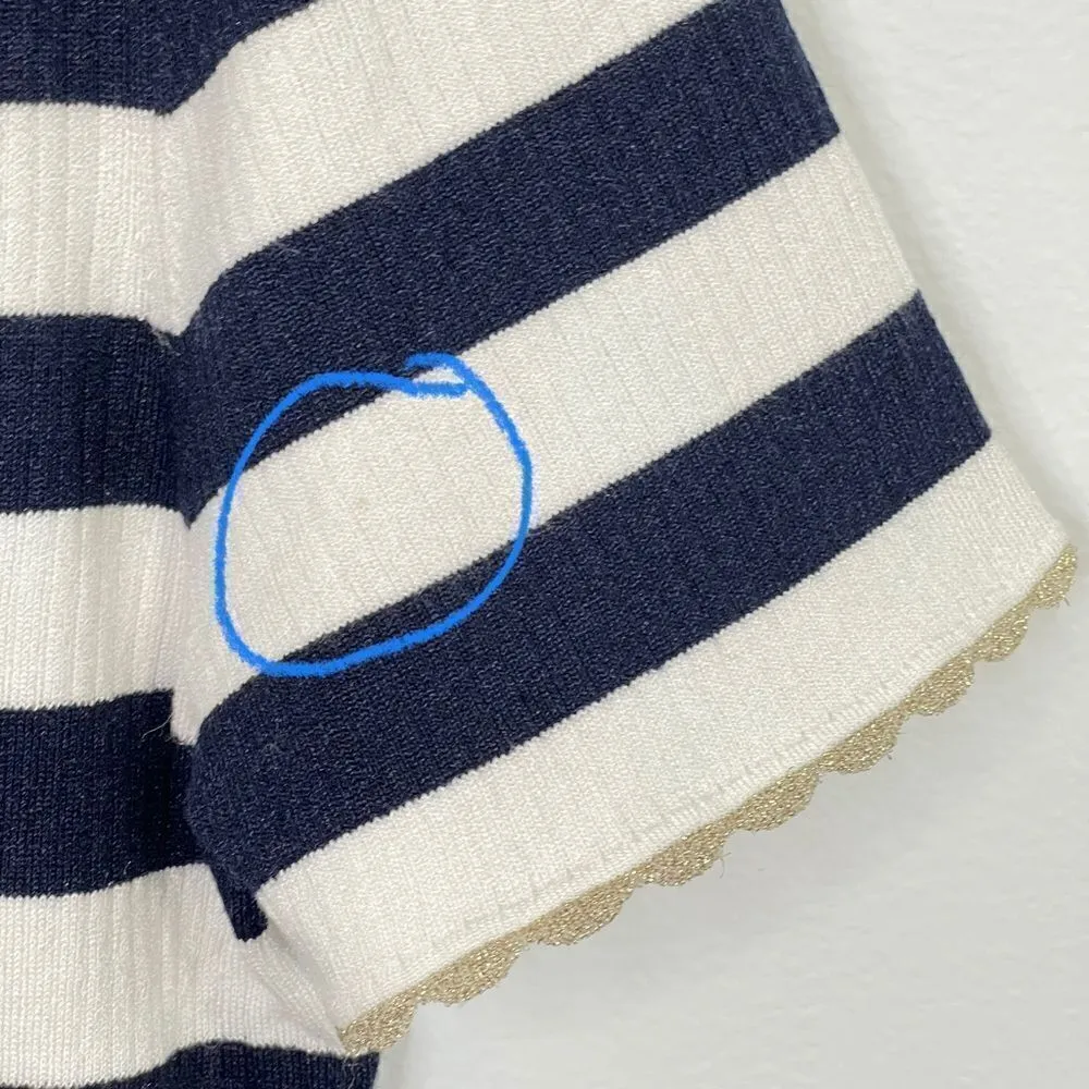 NWT Shimmer Stripe Scalloped Sweater Tee - XL - Image 12