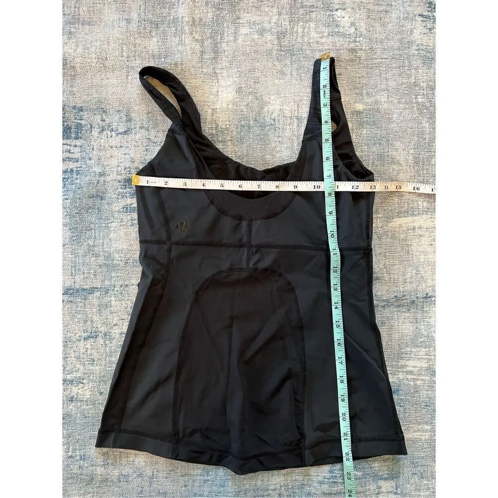 Lululemon Dance : Grace Black Athletic Tank Top w Mesh Panels Size 4 - Image 4