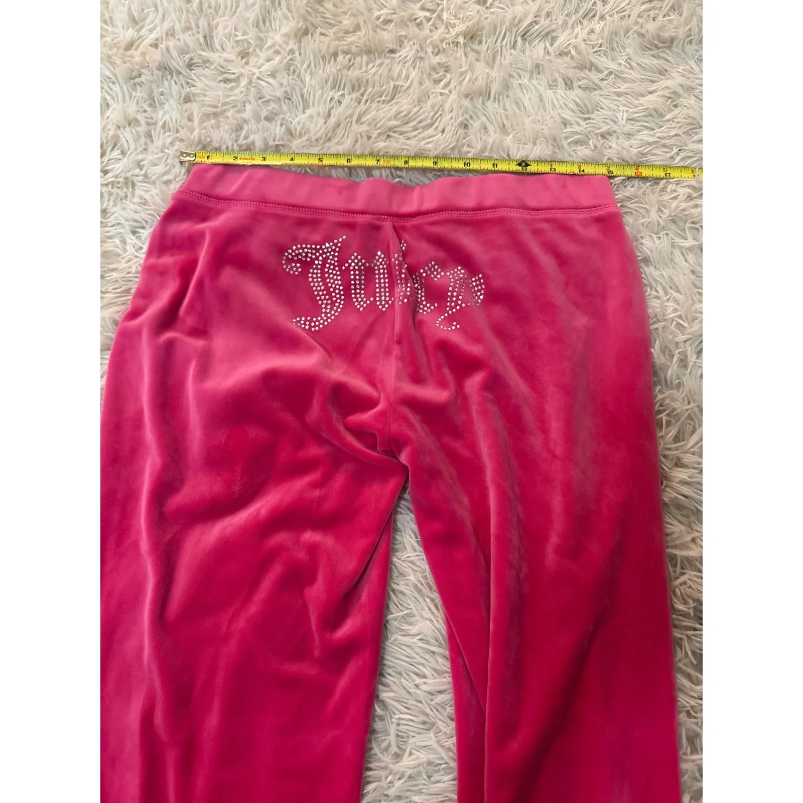 Juicy Couture Velour Tracksuit Pink Hoodie Pants Rhinestone Logo Size M NWOT - Image 8