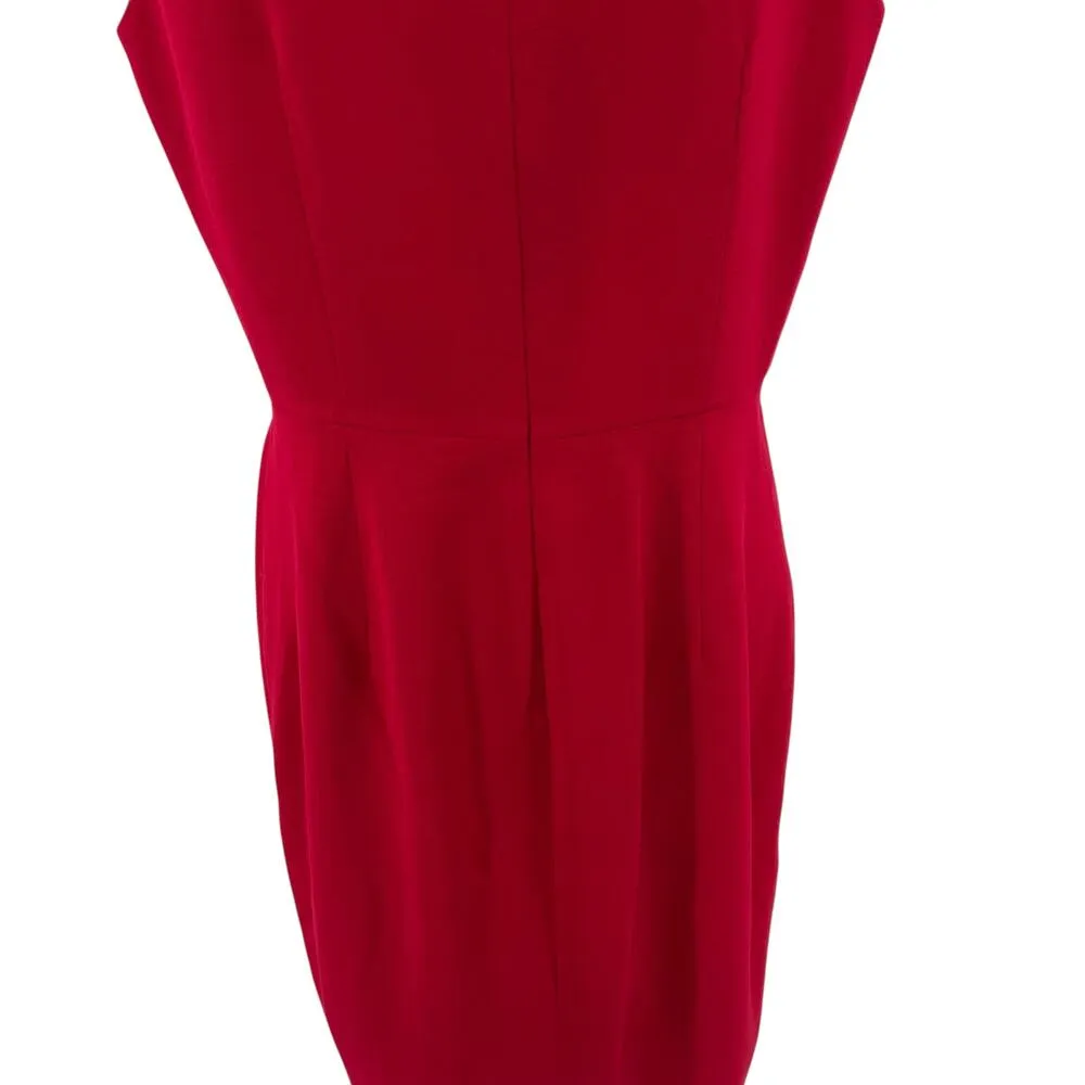 Dress the Population Elle Sweetheart‎ Neck Sheath Midi Dress Garnet Red Size XXL - Image 10