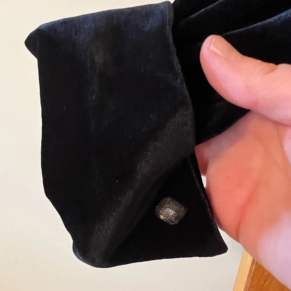 Tadashi Shoji Black Velvet Blazer Jacket Designer Full Back Zipper Party Large - Image 5