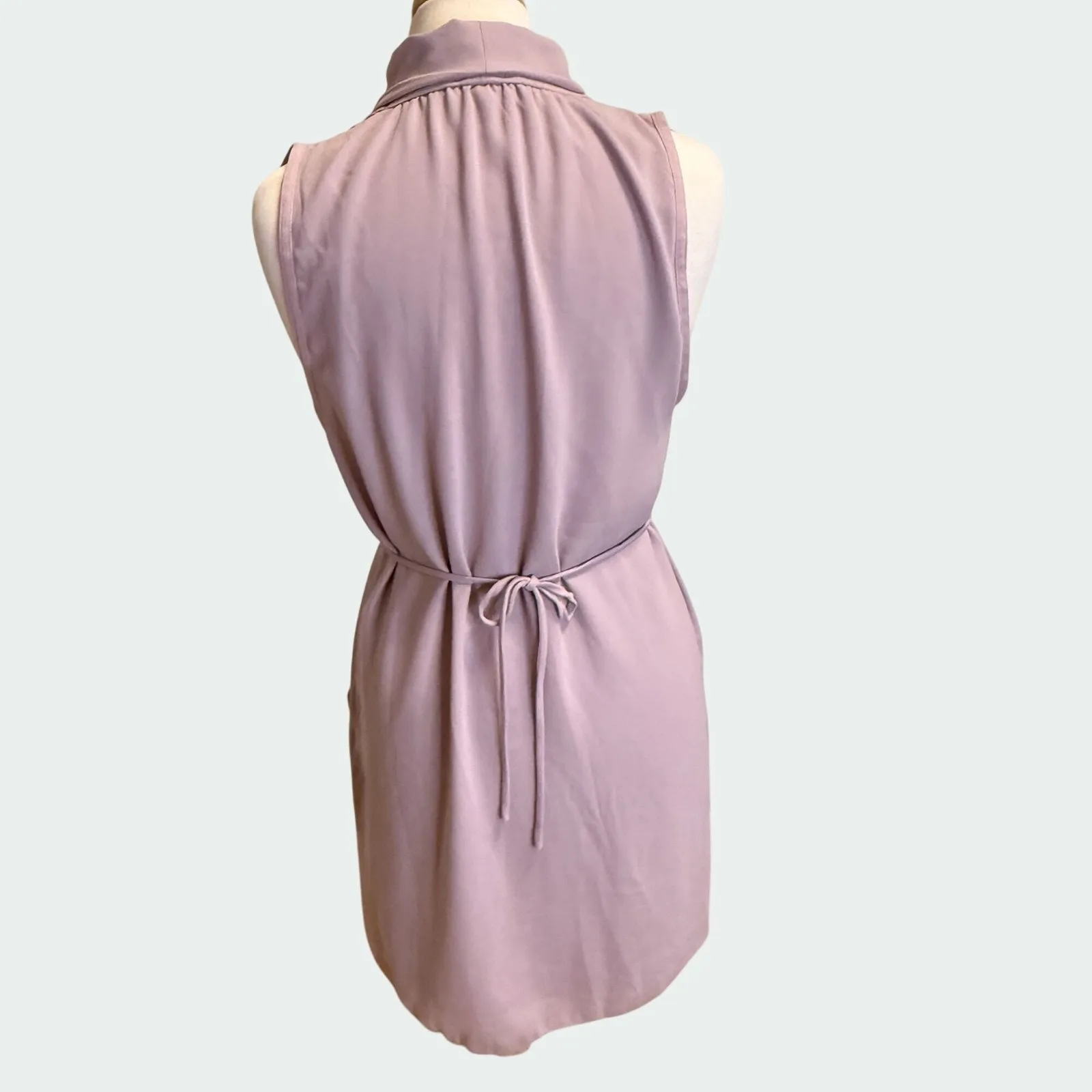 Aritzia Wilfred Sabine Dress Sleeveless Faux Wrap Size Med Mini‎ Ballet Feminine - Image 4