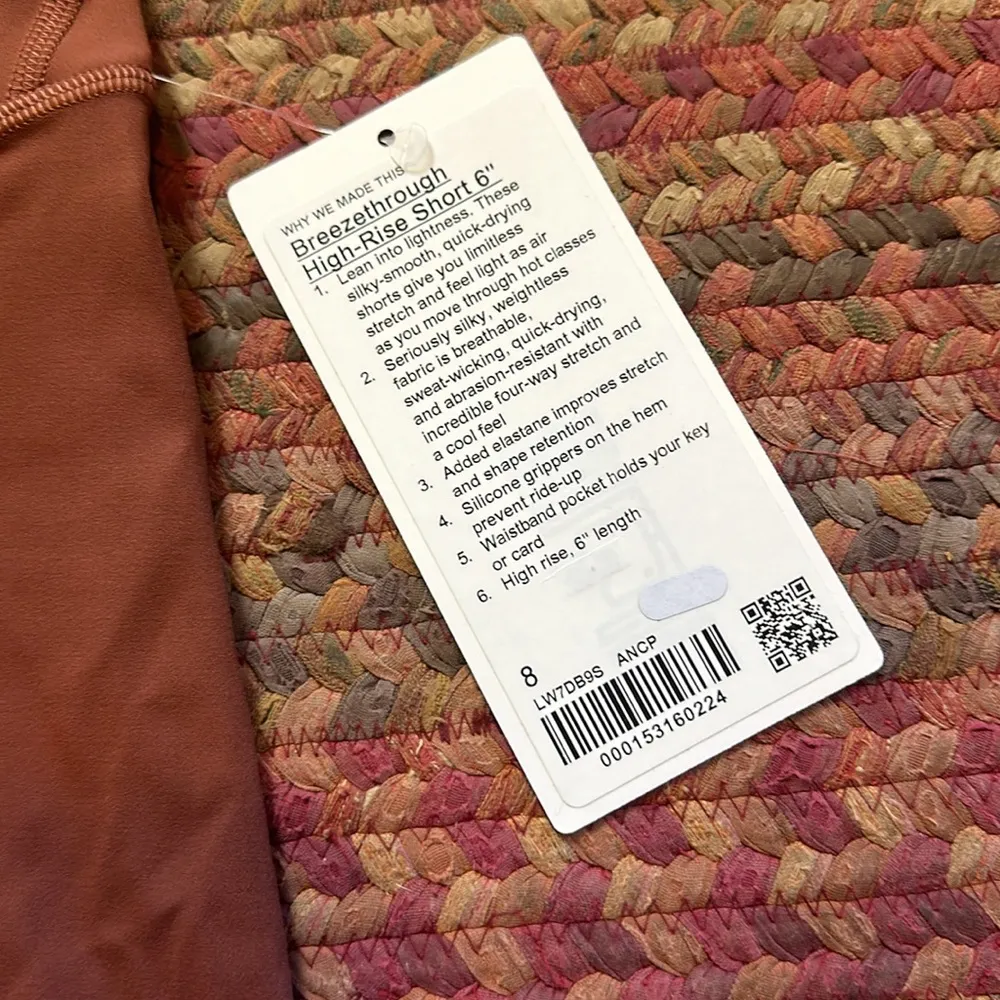 NWT BREEZETHROUGH LULULEMON ancient copper HIGH RISE SHORTS - Image 2