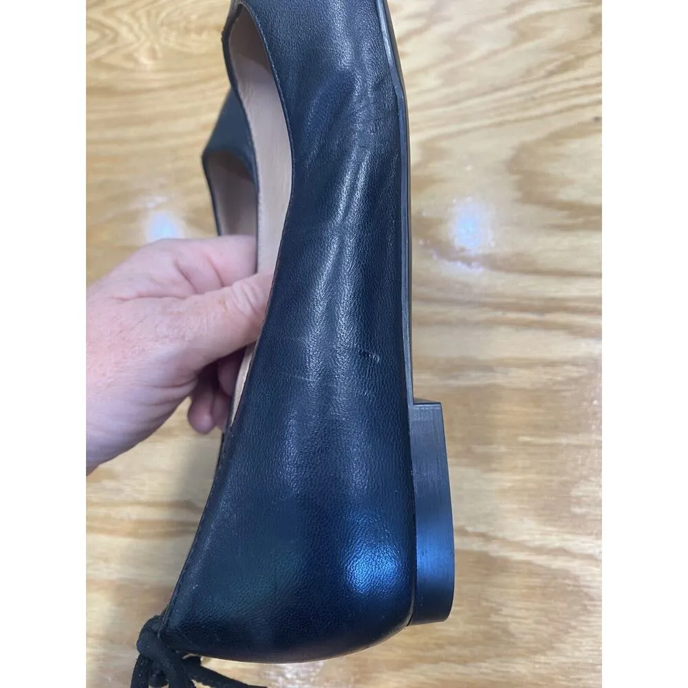 Stuart Weitzman Flats Women's 6 B Black Leather Slip On Low Top Almond Toe S17 - Image 5