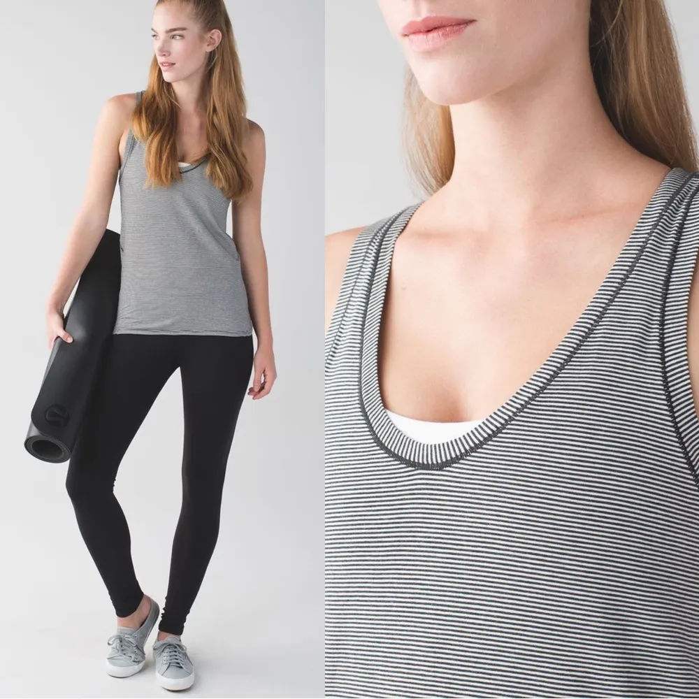 Lululemon • Circadian Tank in Tonka Stripe Heathered Black Angel Wing - Image 4