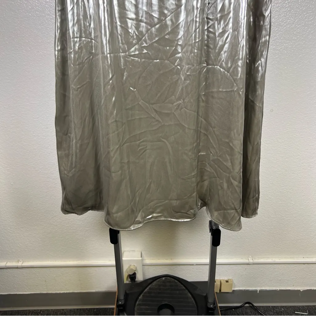 Future Collective | Shimmering Silver Midi Skirt Size XXL - Image 4