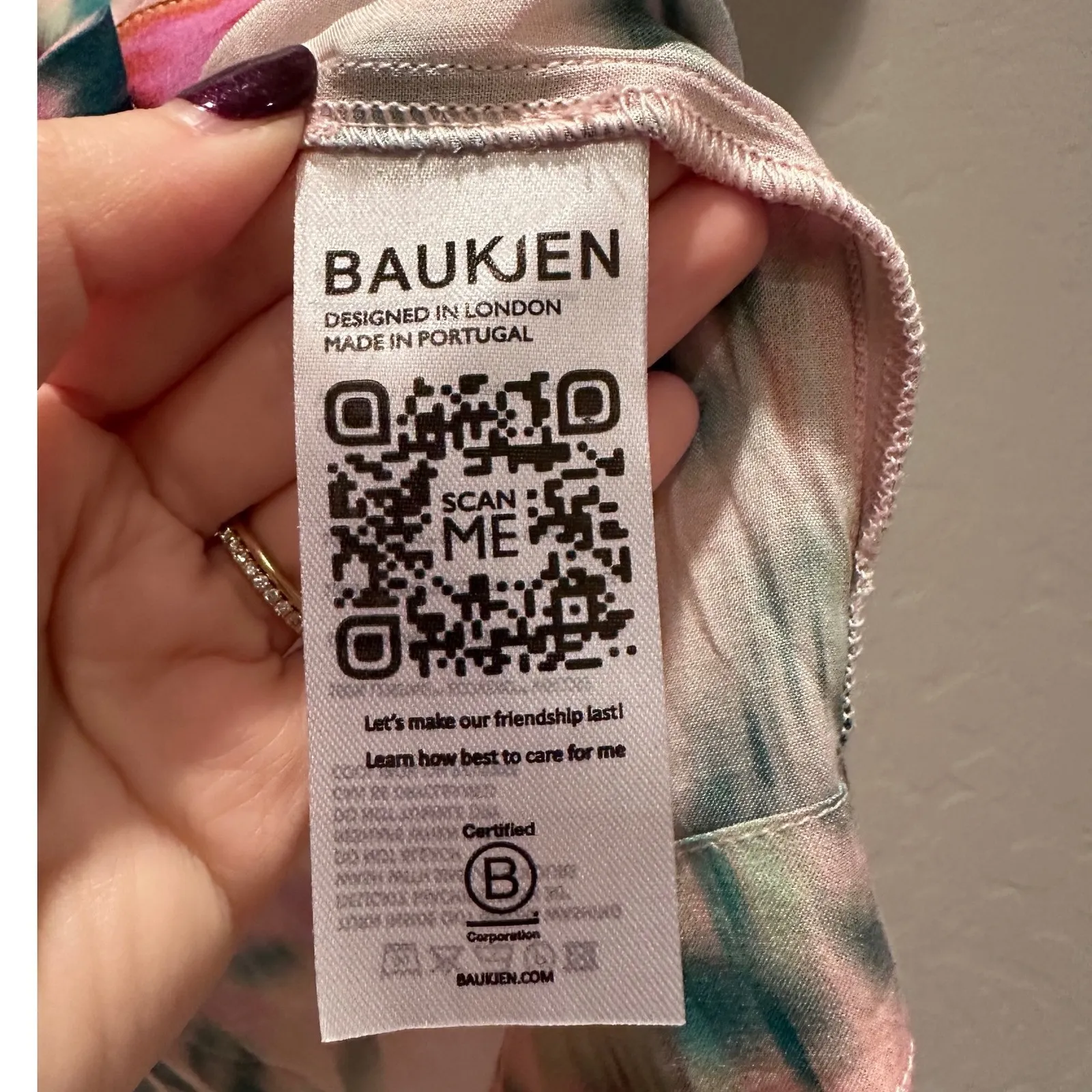 Baukjen Pink Gia Floral Watercolor Short Sleeve Blouse Size US 4 - Image 6