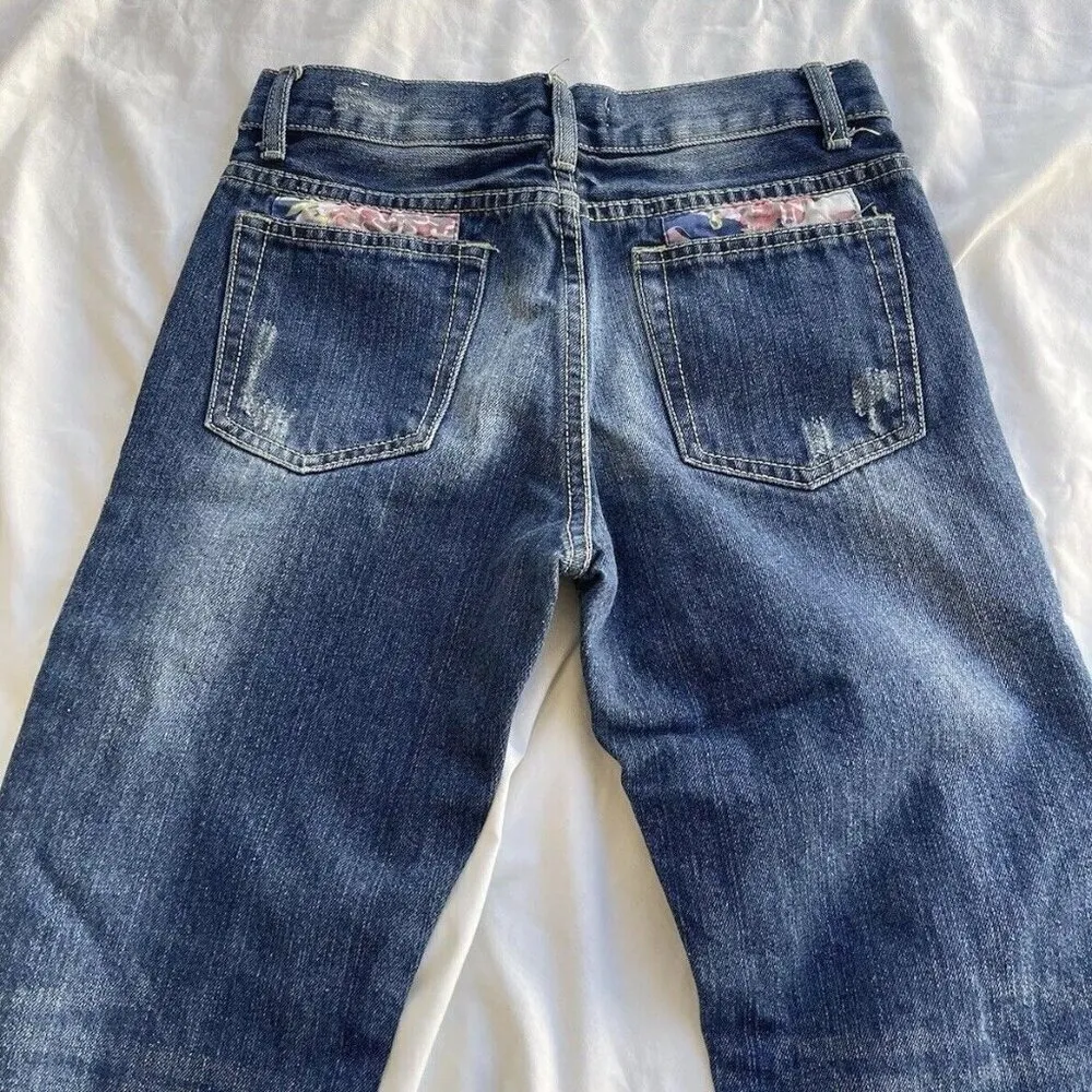 Vintage Agile Women’s denim Jeans Floral Design pants Sz 14 - Image 14